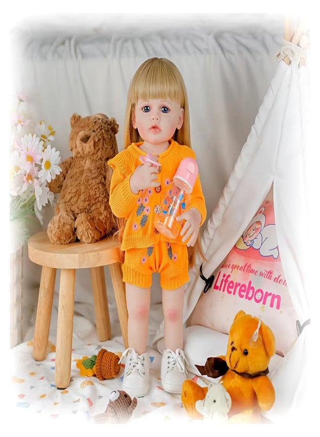 JETRA Lifelike Reborn Baby Doll Girl - 22-inch Soft Body Realistic Newborn Baby Dolls Silicone Full Body Real Life Baby Dolls,Ages 3+ Year Old Girls (Multicolor) - Image 4